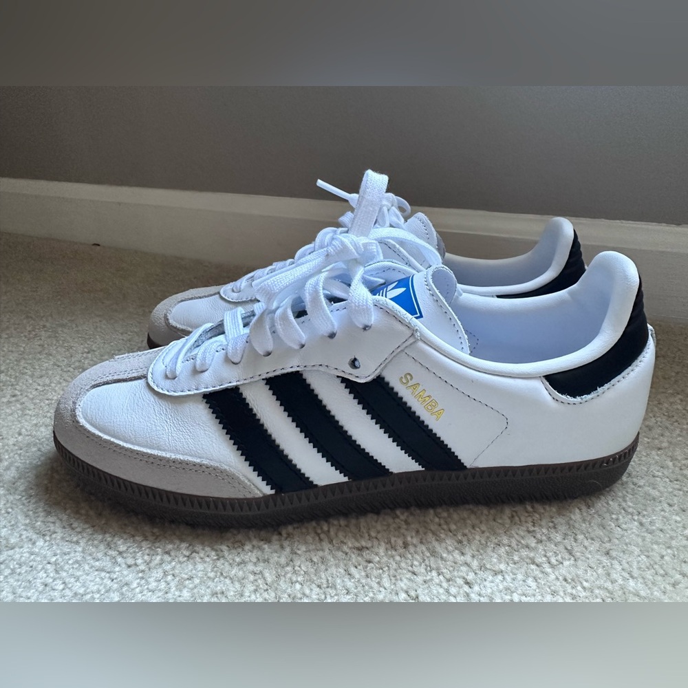 adidas Originals Samba White and Black Sneakers